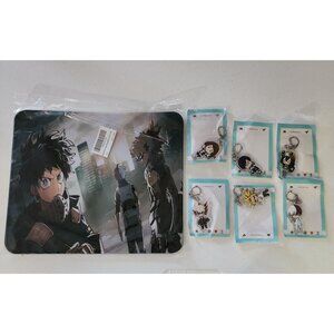 Fan Art My Hero Academia Anime Mouse Pad & 6 Character Keychains Set #2